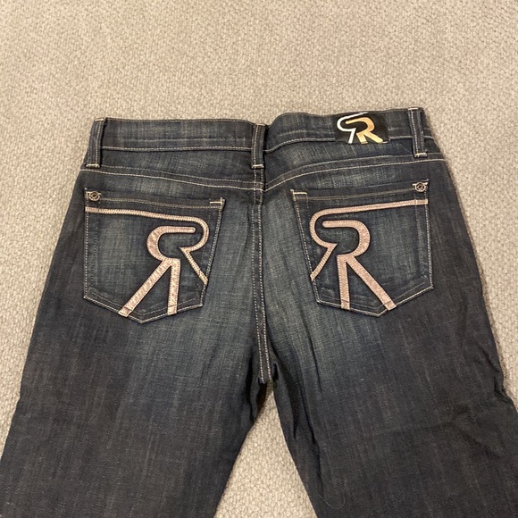 Rock and Republic dark blue boot cut jeans, size 28 barely worn. - Picture 2 of 5